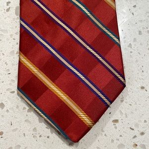 Jos. A Bank red-orange striped silk tie